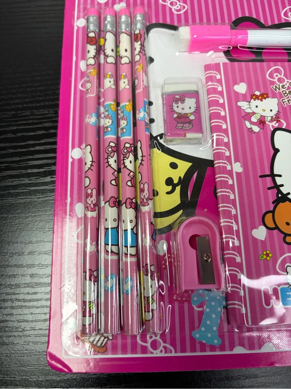 Hello Kitty Pink Kids Stationery Set with Notebook & Pencils